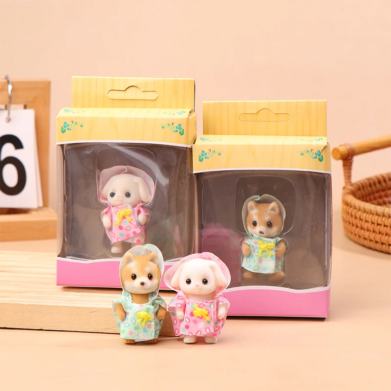 Sylvanian Family Dolls Cute Cartoon Limbs Mobility Characters Figurki Zabawki Figurki Anime Lalka Mini Ozdoby na biurko Prezenty dla dzieci