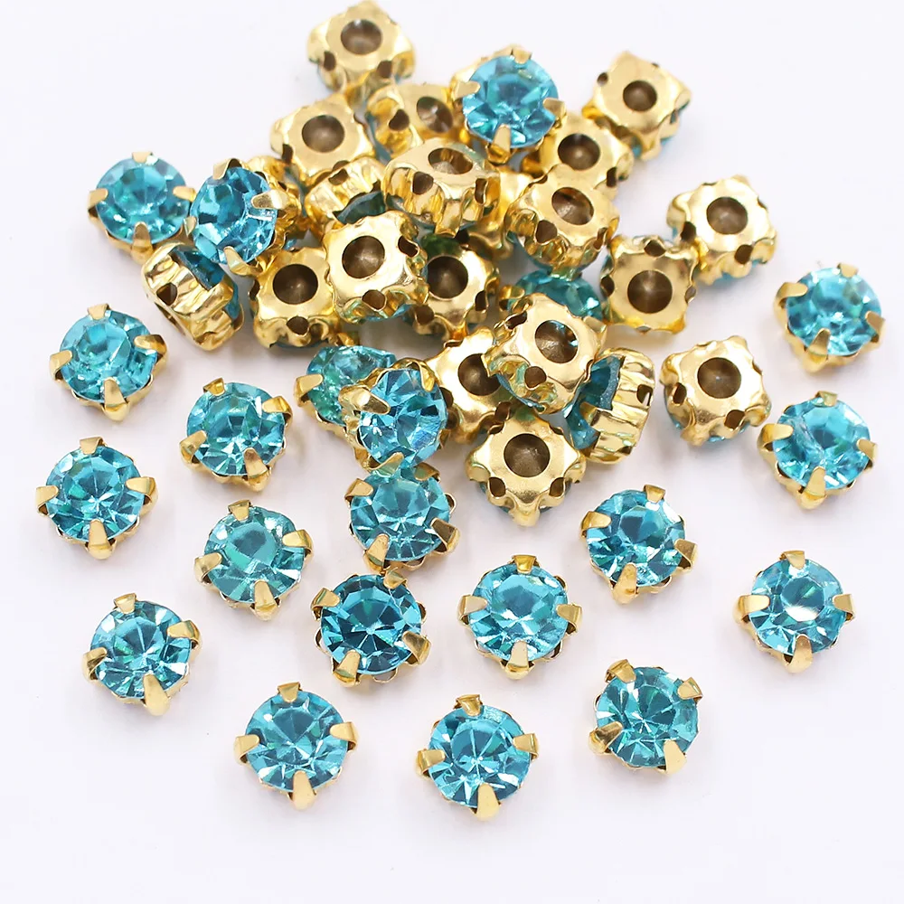 50 Stück-100 Stück Goldkrallenbasis zum Aufnähen von Strasssteinen, Kristallsteinen, Strass-Glasperlen, Nähen von Strasssteinen, Kleidung, Basteln, Edelsteine – Detail 5