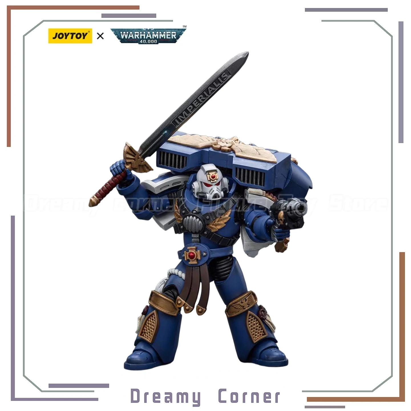 

【В наличии】Фигурка JOYTOY Warhammer 40K Ultramarines Vanguard Veteran Sergeant, масштаб 1/18, коллекционная модель