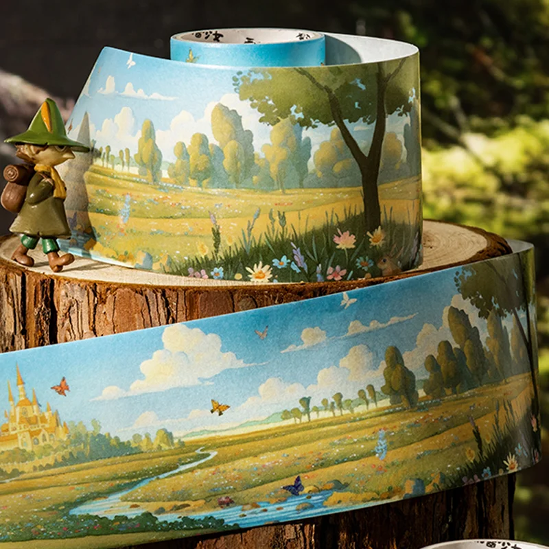 Mr. Paper 3rolls Washi Tape Forest Scenery Landscape Scene Stickers For Handbook Journal Collage Photo Album Frame Decoration