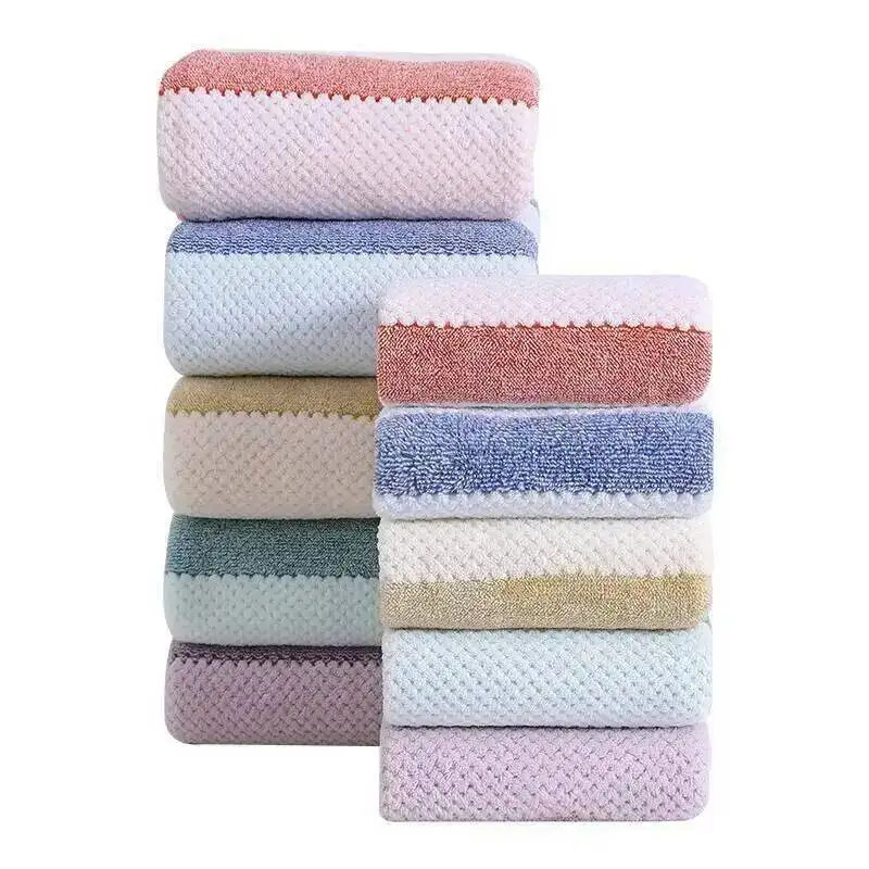 Set di asciugamani con motivo a righe da 1 pezzo per bagno Asciugamano morbido per il viso Asciugamano da bagno Asciugamani assorbenti ad asciugatura rapida