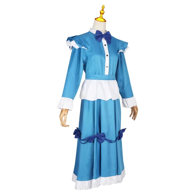 

Game Cos Playtime Red Hair Girl The Poppy Cosplay Costume Blue Maid Lolita Halloween Party Dress Women G gf;.9