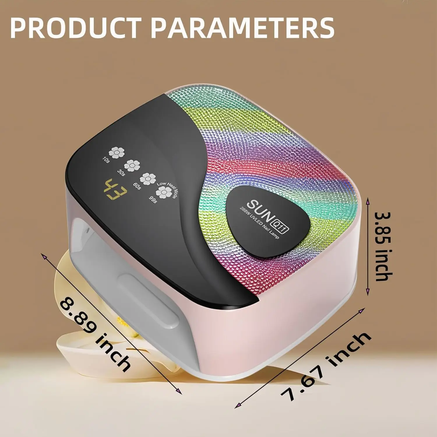 مصباح أظافر بالأشعة فوق البنفسجية مع 45 خرزة، 4 مؤقت، مستشعر تلقائي LED لأظافر الجل