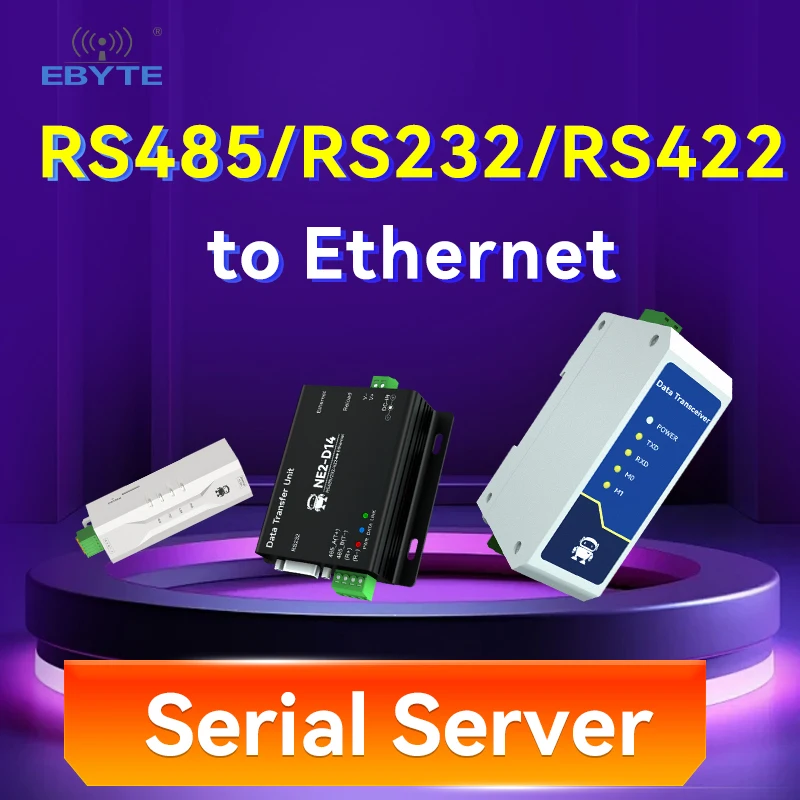 RS485/RS232/RS422 zu Ethernet Serial Server DC8-28V Modbus TCP zu RTU MQTT Zwei-Wege-Sockel Link CDEBYTE AT Command