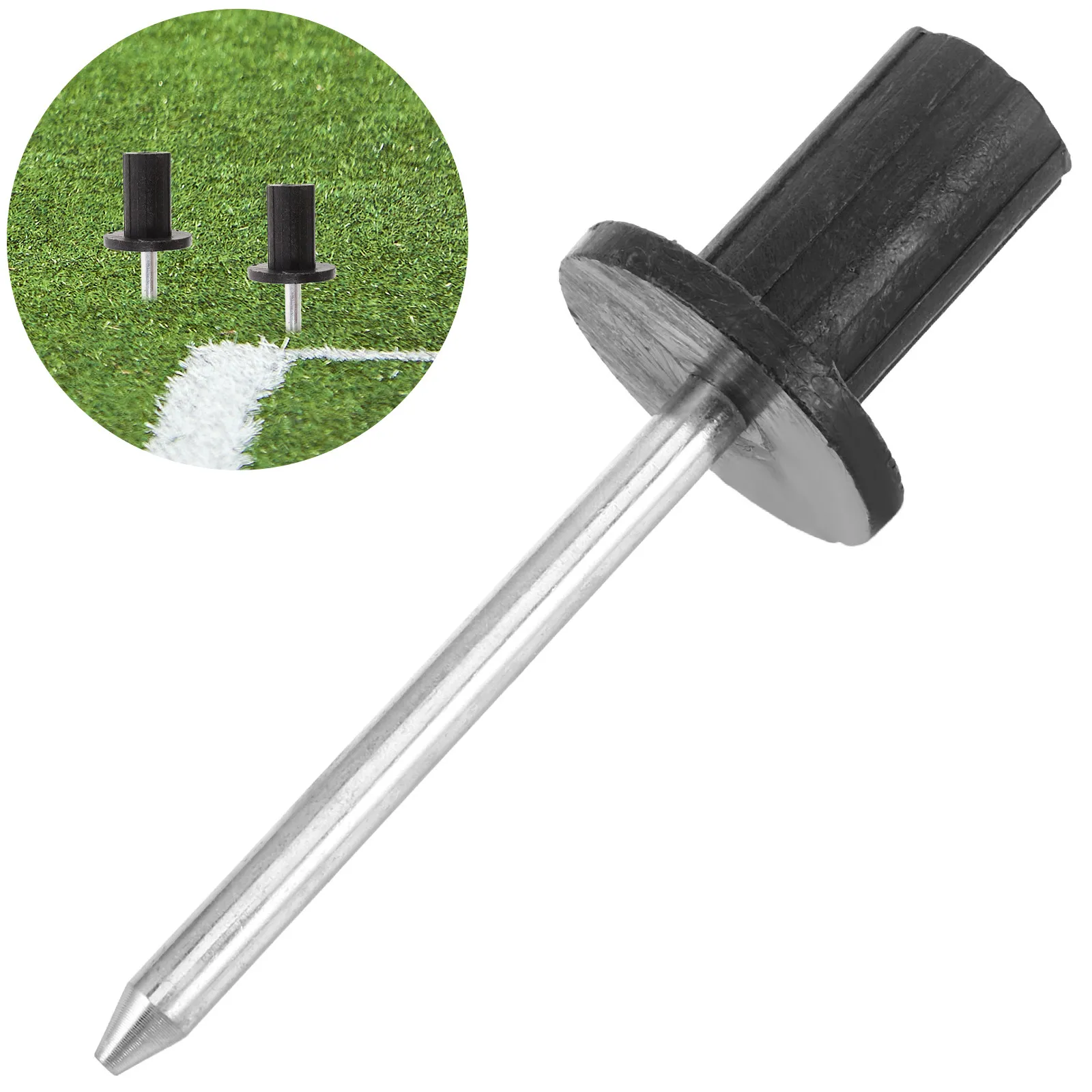 Soccer Pole Fixing Stake Corner Flag Spike Stainless Steel Soccer Training Insert Into Ground Training Pole Holder Outdoor Sign