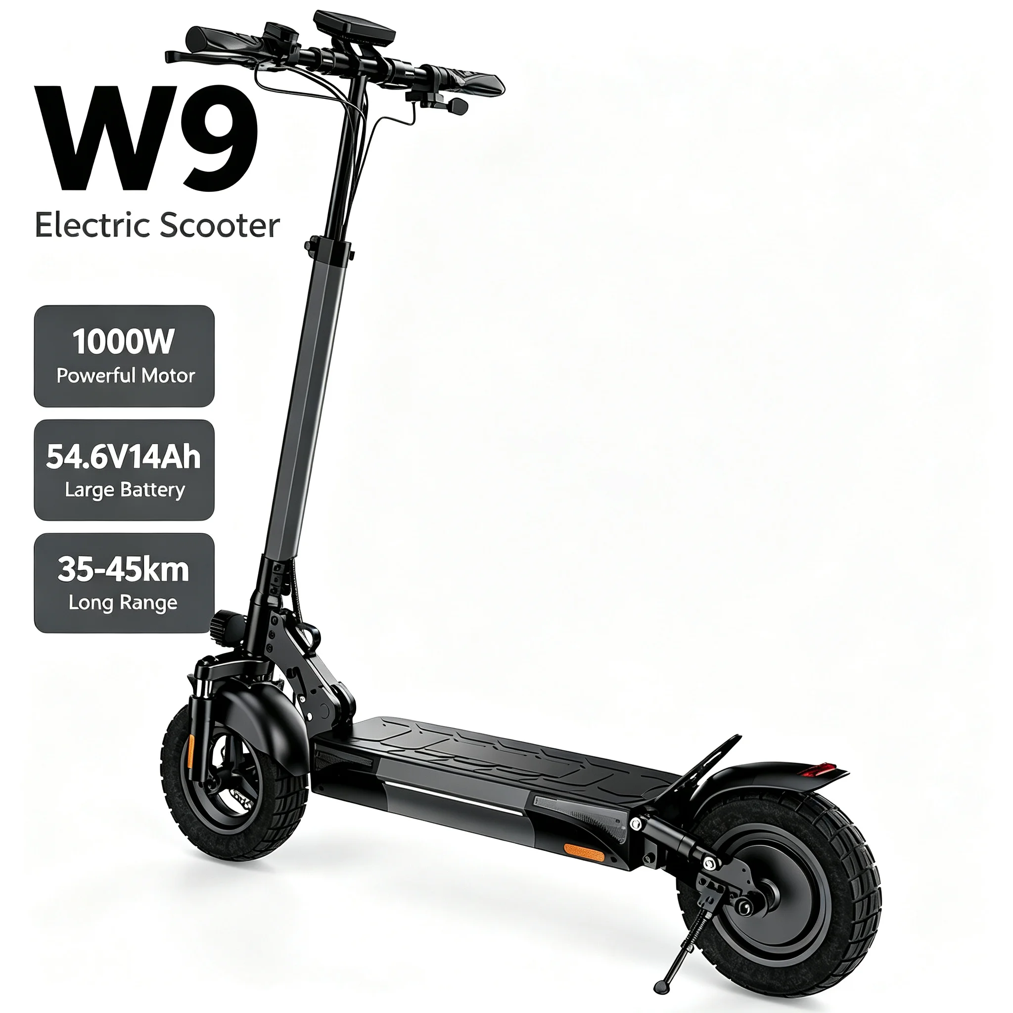Monopattino Elettrico da Pendolarismo iScooter W9 48V 14Ah Pneumatici Fuoristrada da 10" Carico 120KG Doppia Sospensione APP Intelligente per la Guida in Città