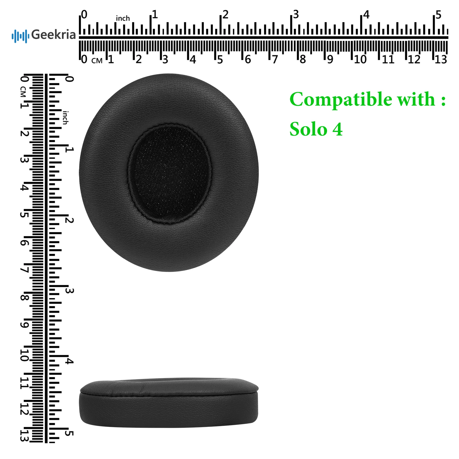 وسادات أذن بديلة من Geekria QuickFit لسماعات Beats Solo 4 اللاسلكية على الأذن وسائد الأذن وسادات الأذن لسماعات الرأس
