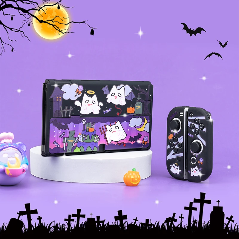 Nintendo switch oled caso pc capa dura joycon controlador jogos habitação escudo protetor para nintendo interruptor oled acessórios