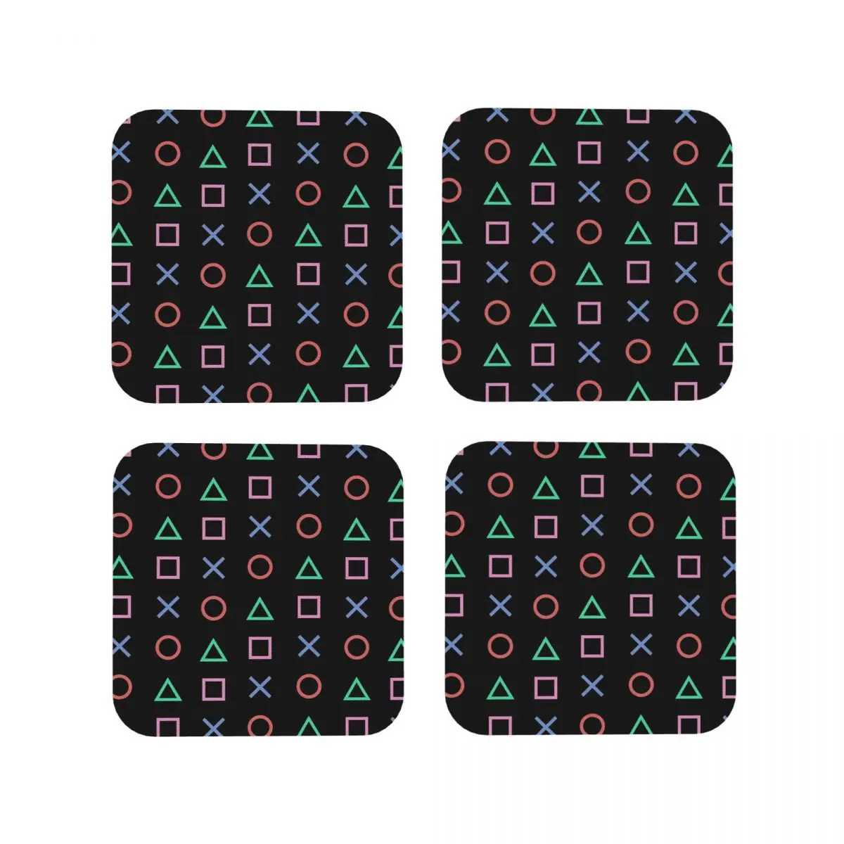 Classico Controller Buttons Icon Coasters Kitchen Placemats Waterproof Insulation Cup Mats For Home Tableware Pads Set of 4