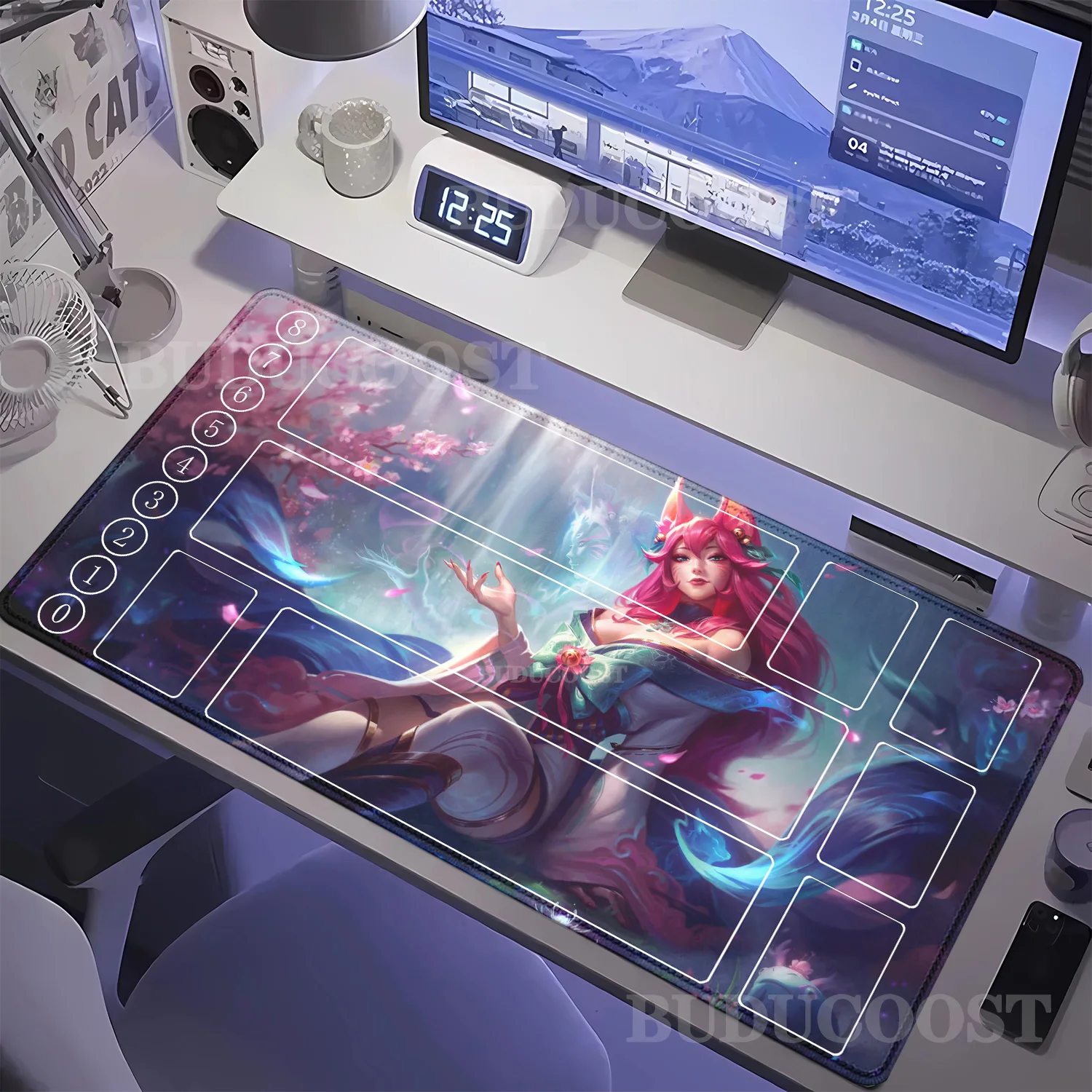 

Коврик для игр с HD-печатью League of Mouse Pad Legends Riftbound Series TCG LOL Card, 600x350 мм, для офиса, с прошитыми краями, для настольных игр