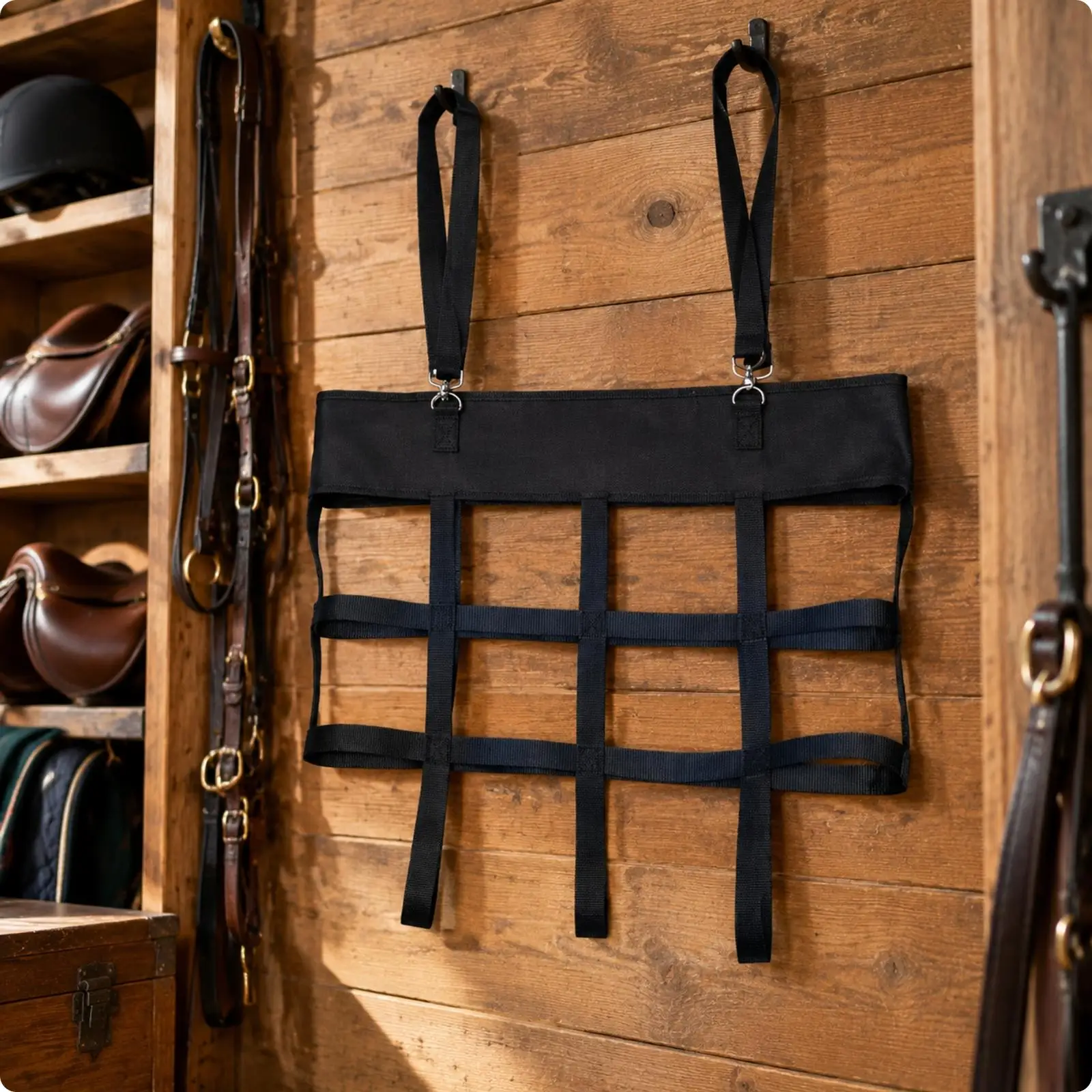 Hanging Fan Support Bag Wear-Resistant Strap Material Fan Hanger with Metal Clips Lightweight for Ventilated Space, Workshop
