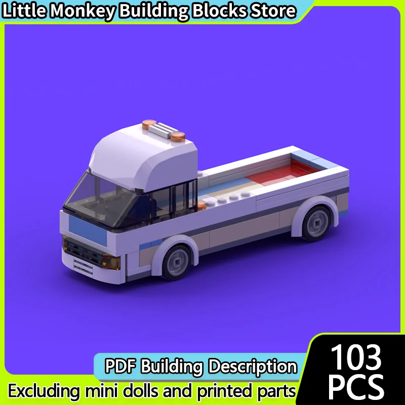 

City Car Model MOC Building Bricks Flatbed Transport Truck Modular Technology Children Holiday Gifts Assemble Toys Suit