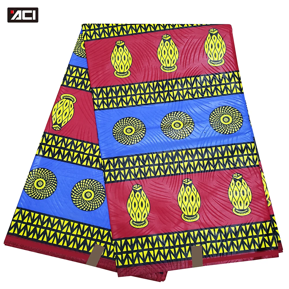 ACI Loincloth Fabric African Wax Ankara Fabric High Quality Veritable African Real Wax Prints Fabric 6 Yards/Piece For Wedding