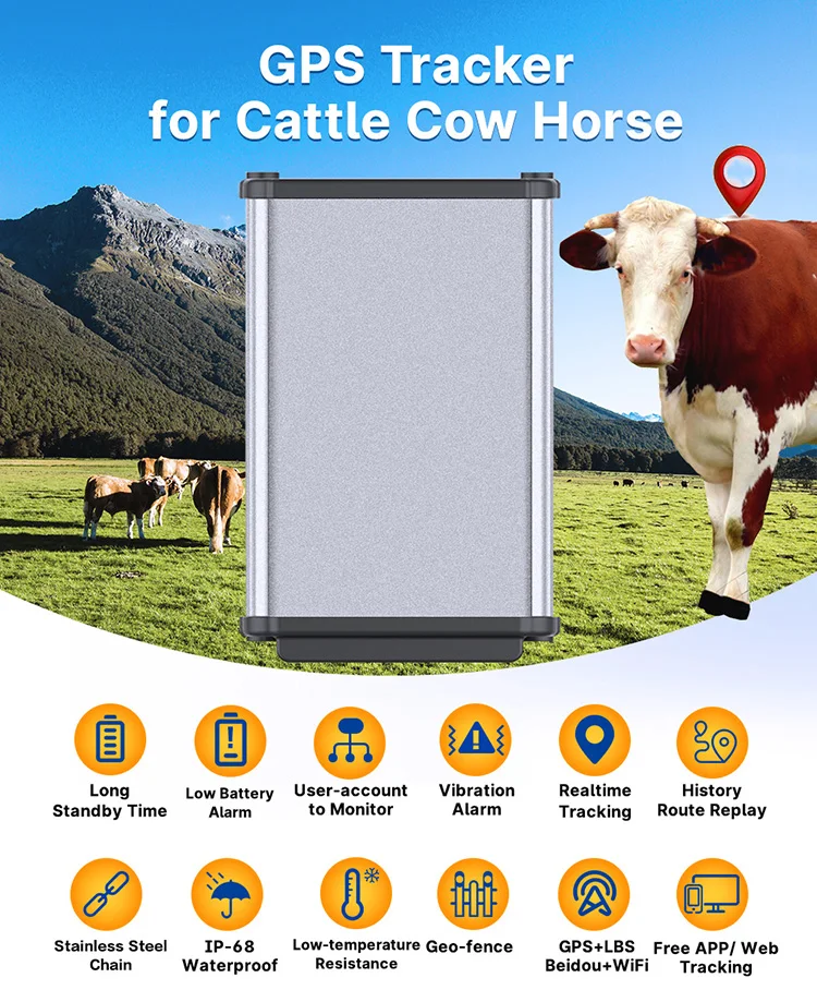 NEW Arrival Solar Powered 4G Cow GPS Tracker Sheep Animal B38 Mini Gps Tracker Suitable For Cattle GPS Tracking Device