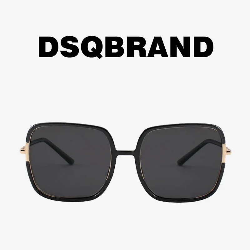 

DSQBRAND Retro Box Sunglasses Women's Fashion Street Photography Big Face Slimming Sunglasses Anti Polarization UV Luxury