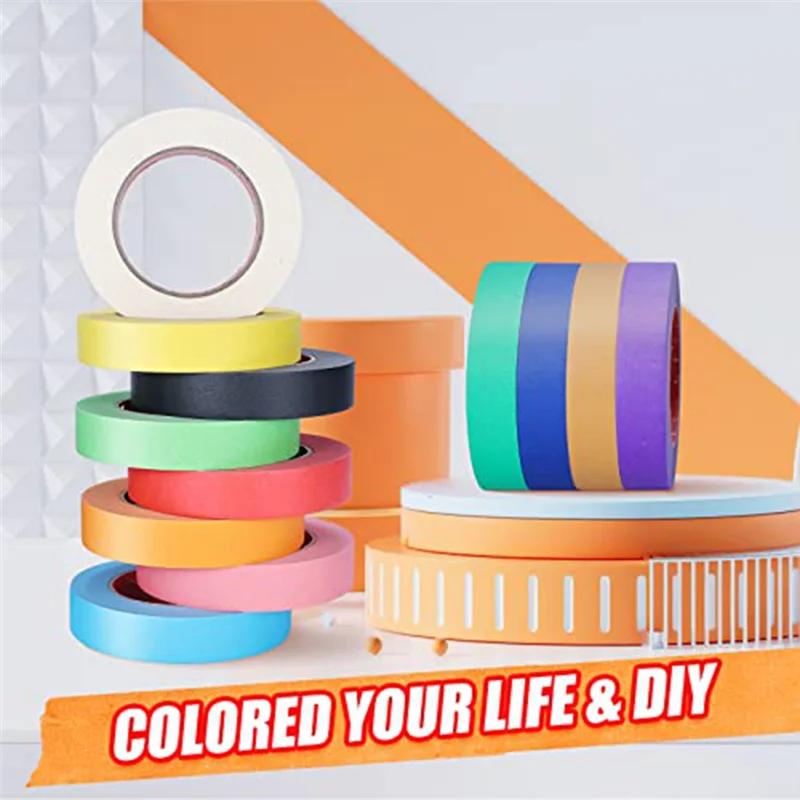 

New!!Colored Masking Tape Bulk Colored Tape Rolls 1, 980 Feet X 1 Inch Of 12 Colors Fit For Kids