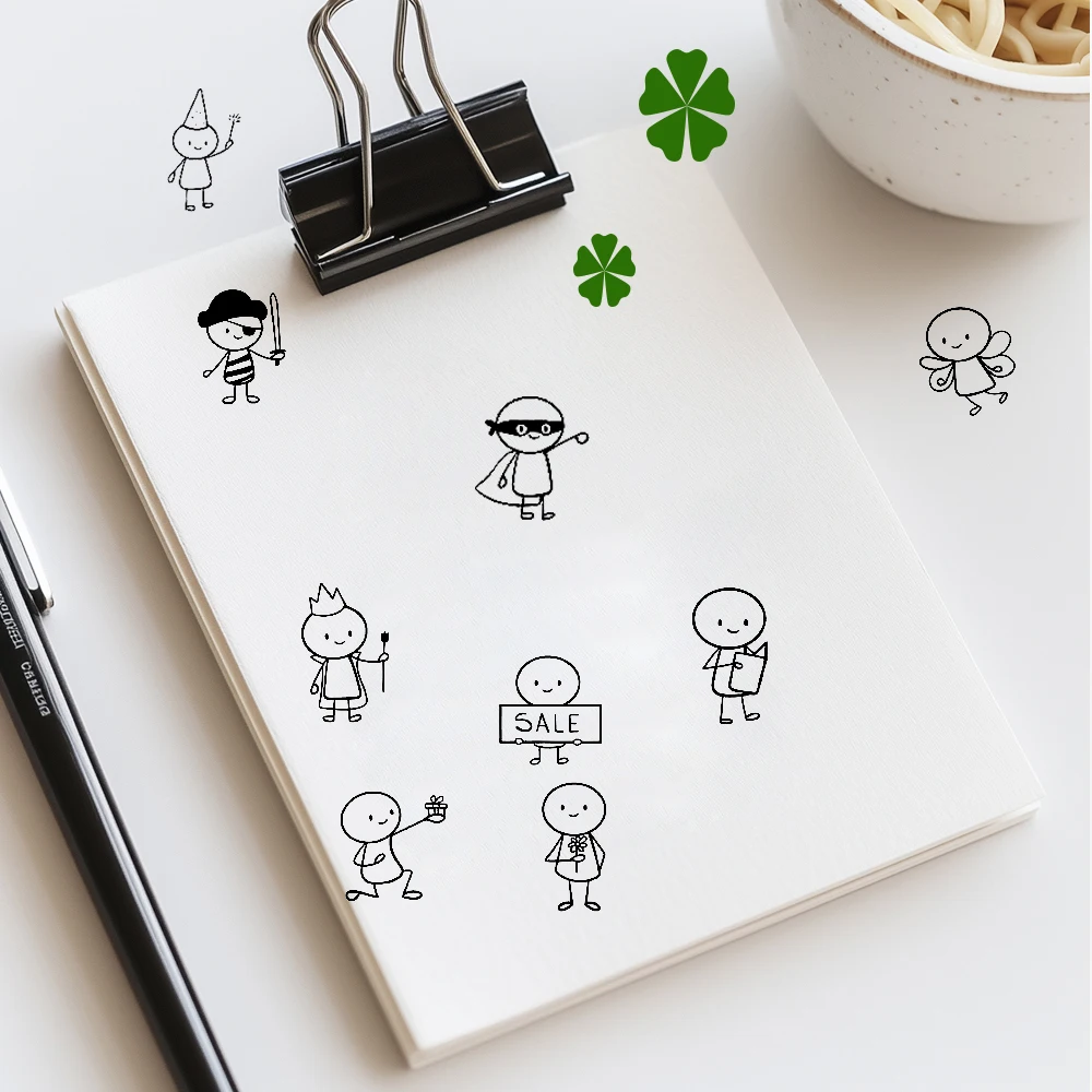 يمكن استخدام ختم نمط الناس الصغار اللطيفين لطلاء حساب اليد والمذكرات وأنماط أخرى مثيرة للاهتمام