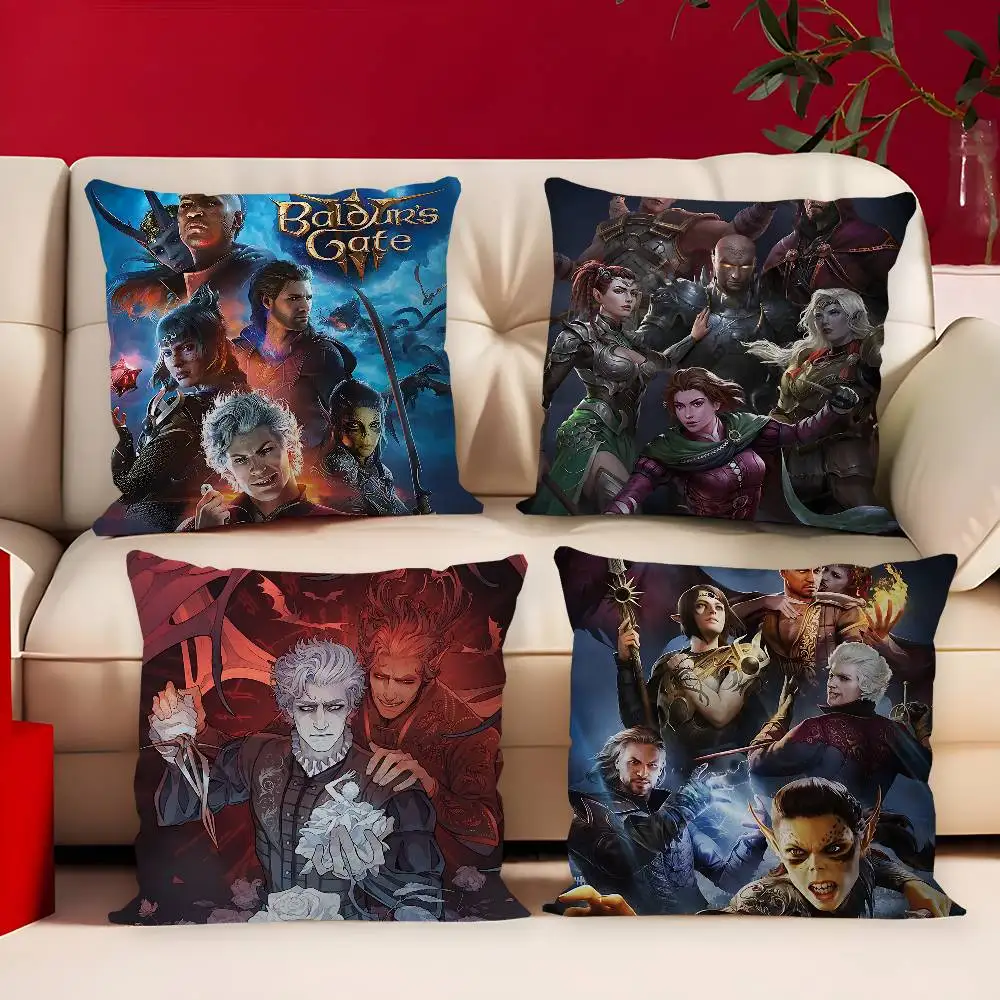 

Чехлы на подушки Game B-Baldurs Gate 3, мультяшный диван, декоративный домашний двусторонний принт, короткий плюшевый милый чехол для подушки