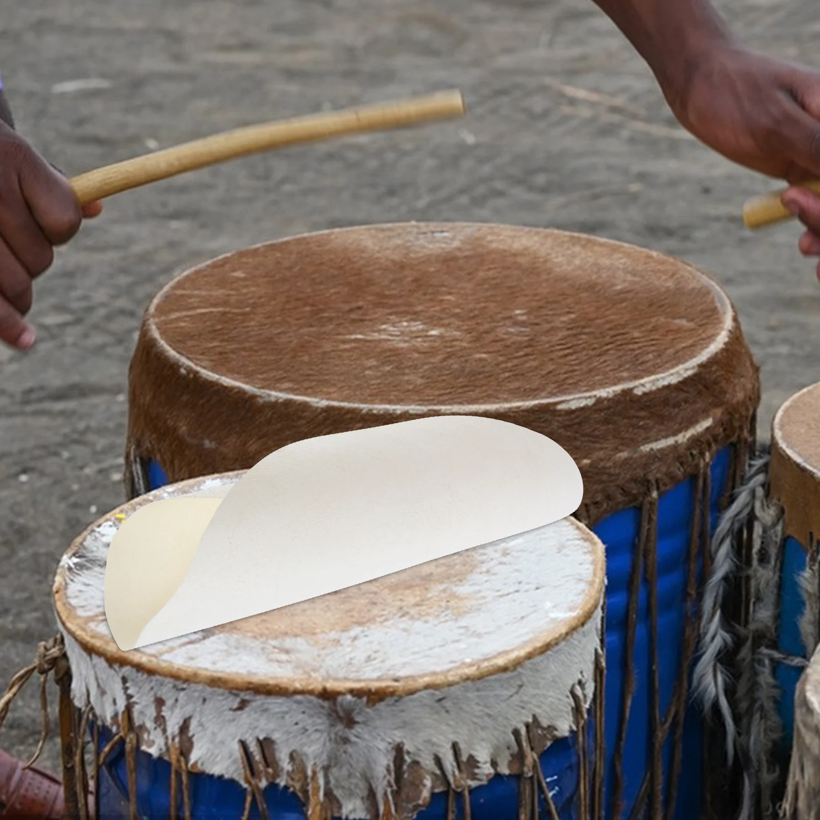 

45Cm African Drum Replacement Skin Goat Round Drum Head for Djembe Percussion Instruments Outdoor Performance Indoor