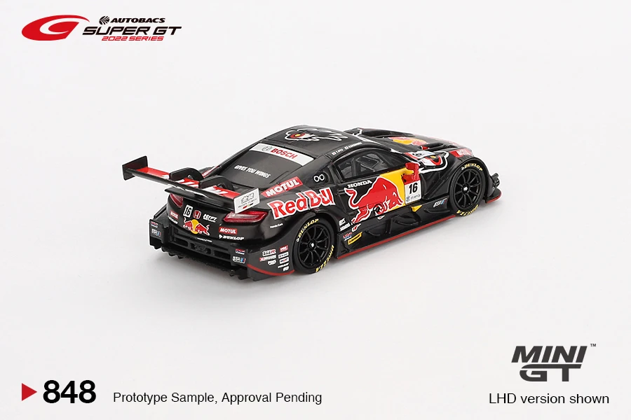 MINIGT 1/64 Honda NSX-GT Type S GT500 #16 MGT00848-BL Car Alloy Motor Vehicle Diecast Metal Model Kids Xmas Gift Toys for Boys