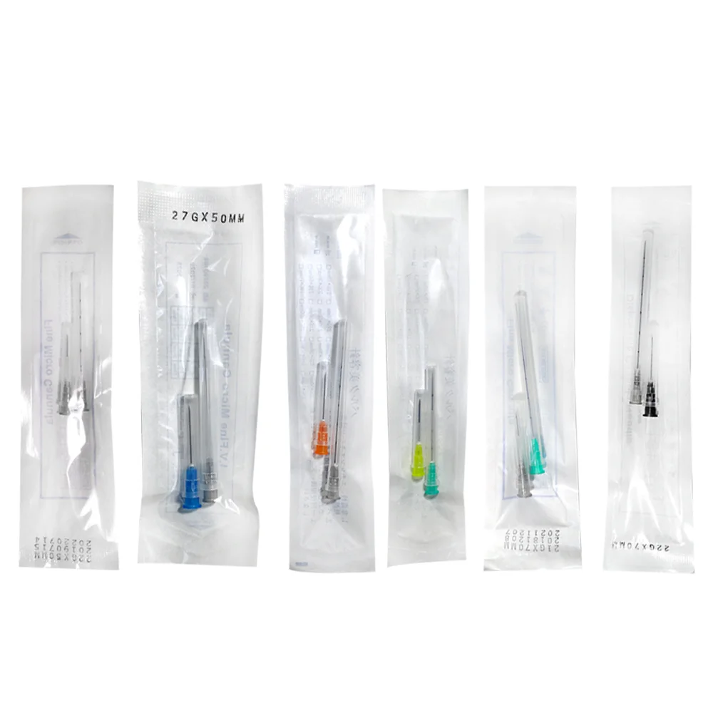 Imagem -03 - Agulha Fina Médica Estéril Micro Cânula Cânula sem Corte para Enchimento Dérmico 14g 16g 18g 22g 25g 38 mm 50 mm 70 mm 50 Pcs