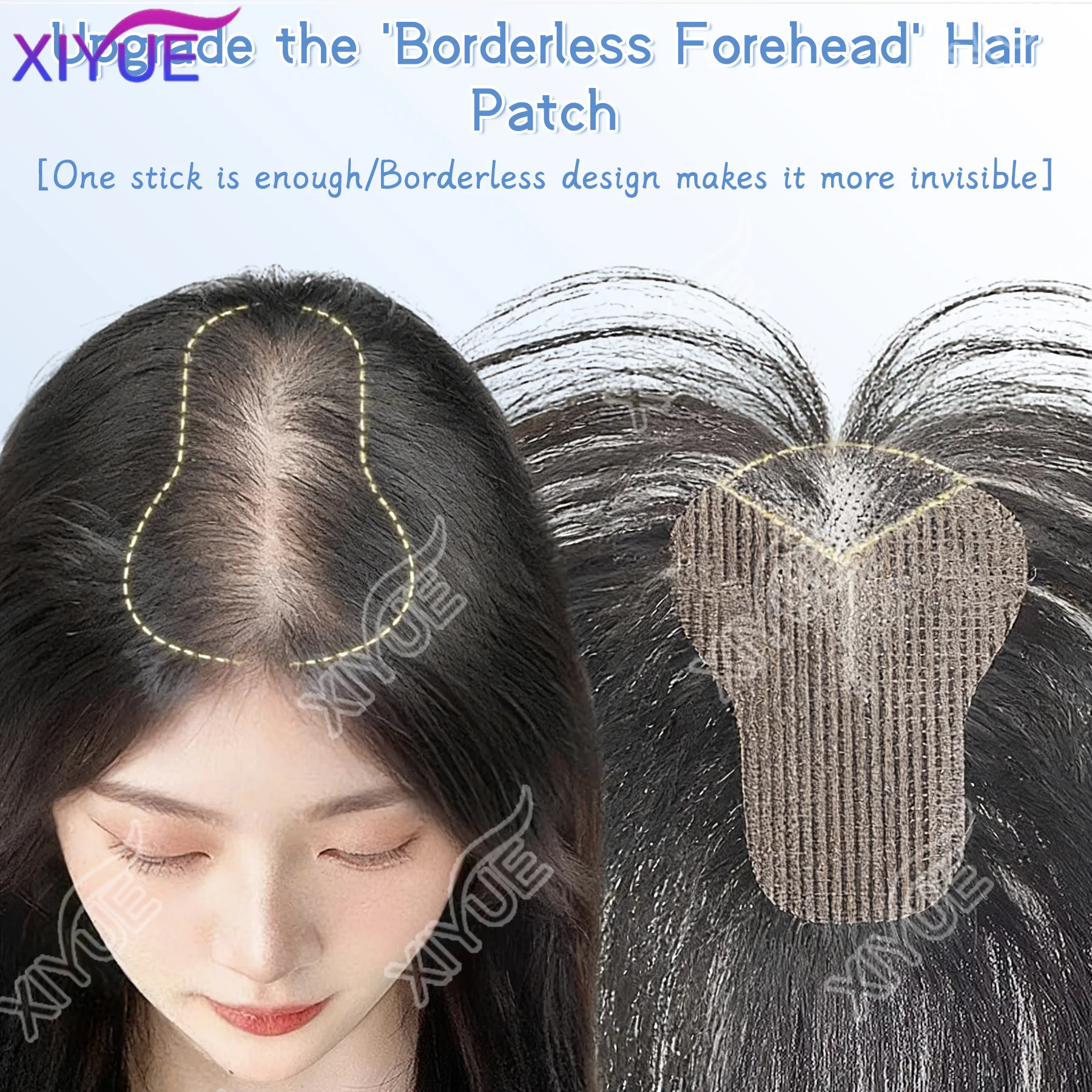 

Модернизированный топпер для волос без рамок на лбу из синтетической волшебной пасты для женщин | Удлинитель челки без зажимов | Покрытие выпадения волос