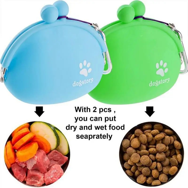 Silicone Dog Treat Pouch Dog Training Container Dog Treat Carrier Holder Puppy Treat Snack Bag Food Reward Storage Bag