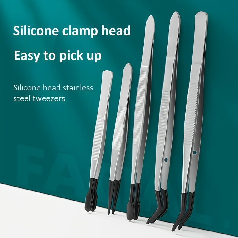 

Пинцеты из нержавеющей стали с пластиковым покрытием для наращивания ресниц, зажимы для монет, зажимы для марок, инструмент