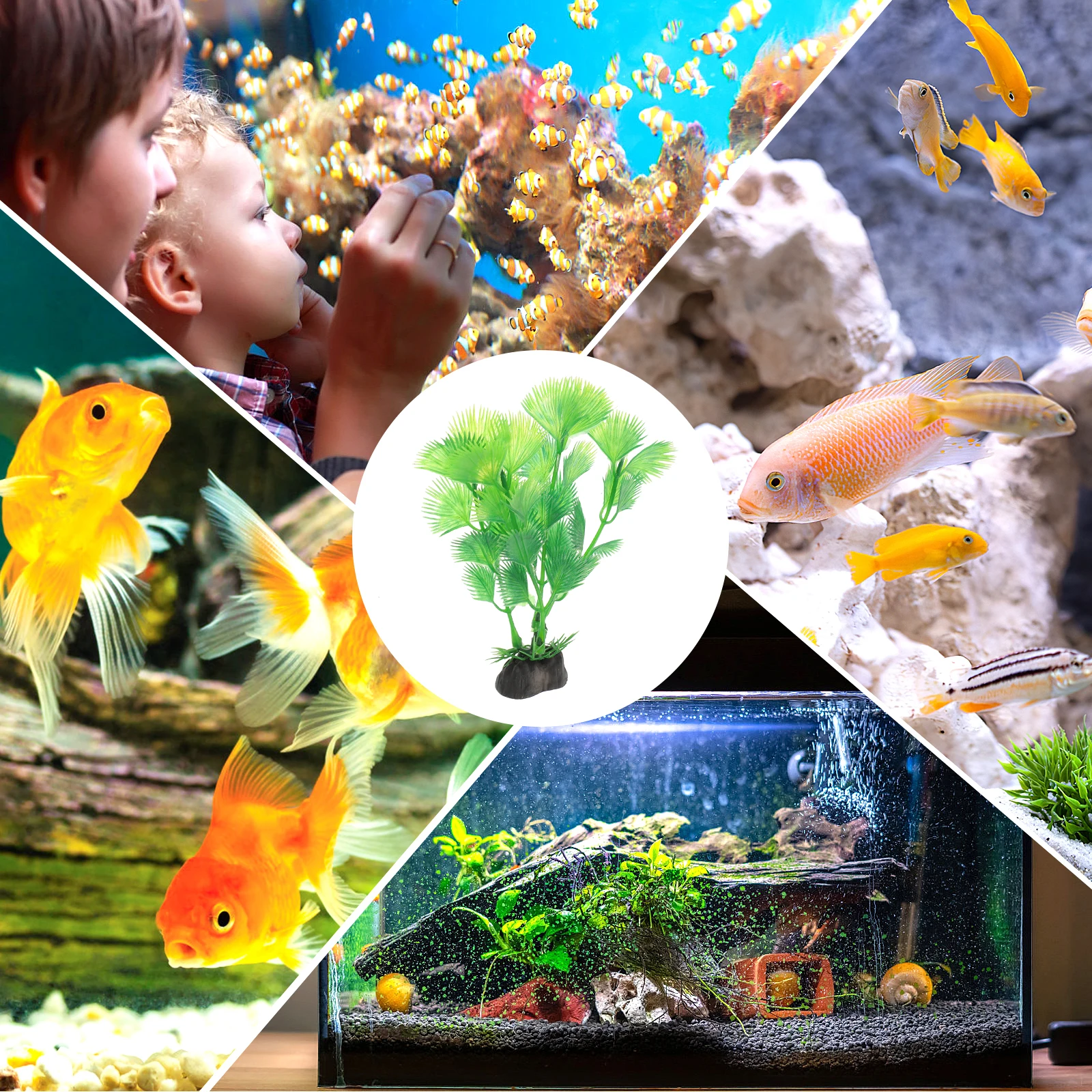 

10Pcs Lifelike Plastic Aquarium Plants Aquatic Decoration Soft Material Freshwater Saltwater Fish Tank Decor Long Lasting