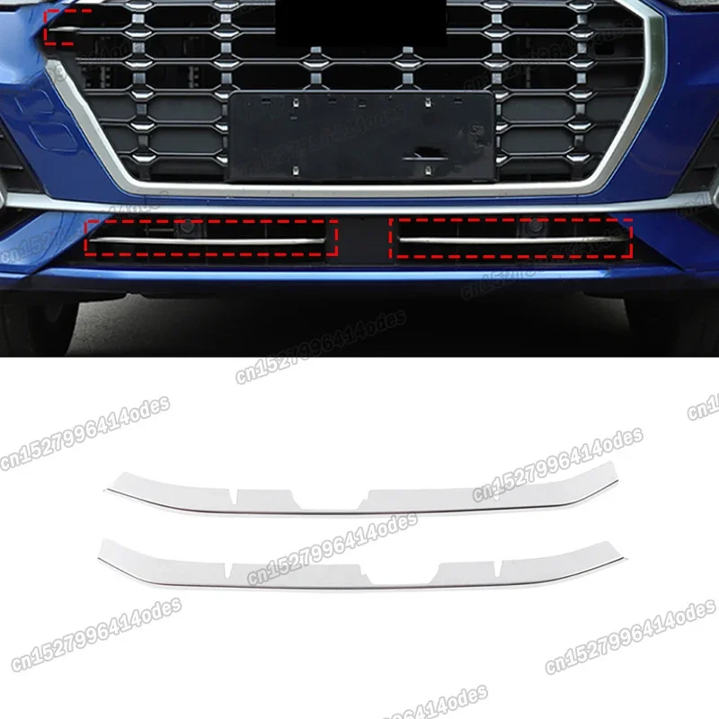 stainless steel shiny silver car front bumper grille trims for audi q3 2019 2020 2021 2022 2023 f3 accessories exterior styling