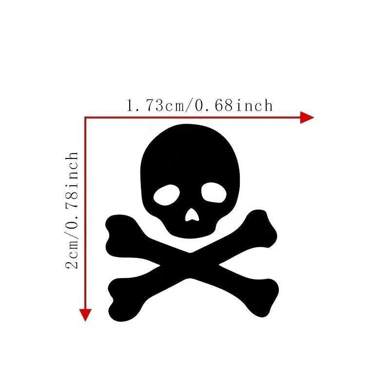 4pcs Skull and Crossbones Button Decal, Vinyl Decal, Car Decal, Blank Button, Car Stickers, Skull Decal