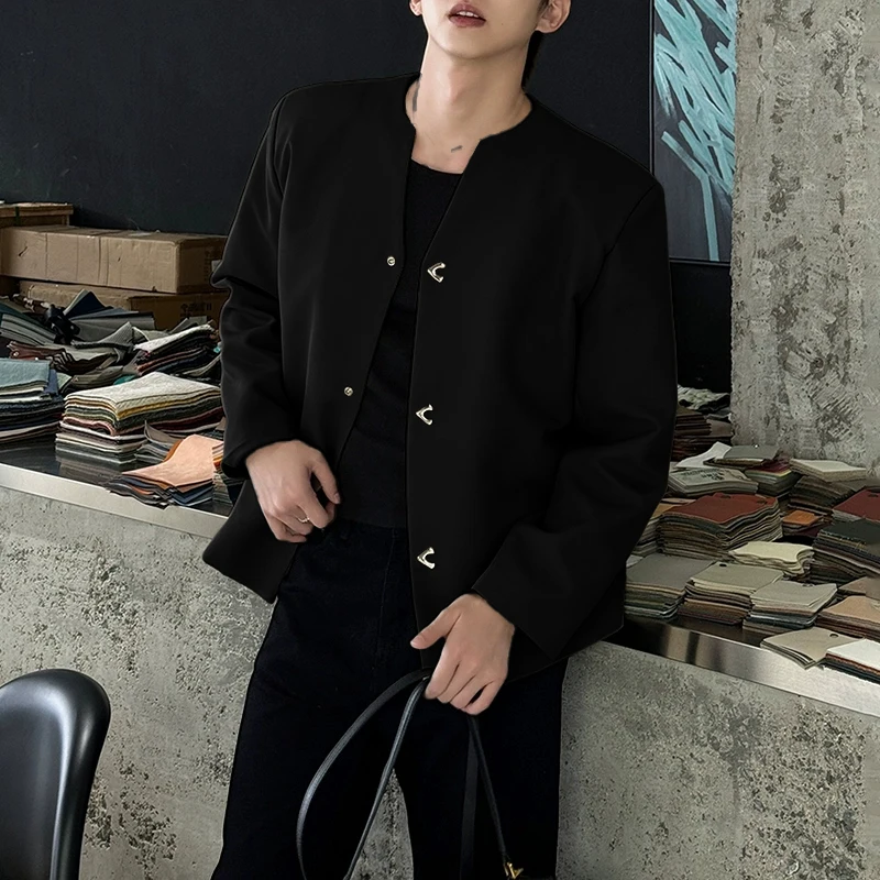 

INCERUN мужской пиджак однотонный с v-образным вырезом и длинным рукавом повседневный мужской костюм уличная одежда 2025 корейский стиль модные пальто для отдыха мужские S-5XL