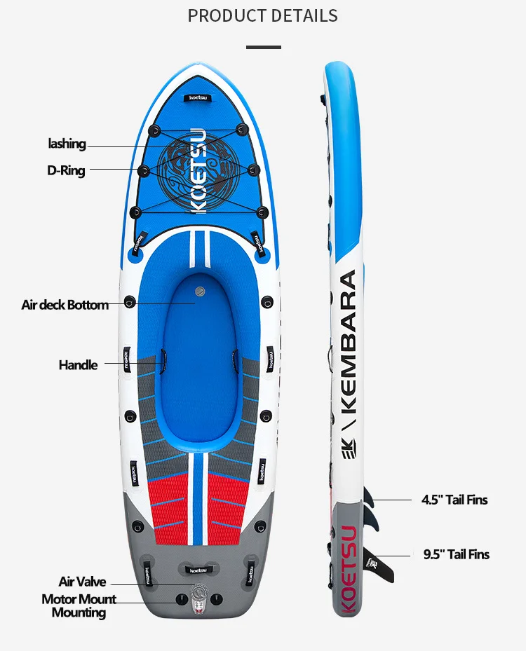 LUYA-Kayak de pesca con cubierta de aire para 1 ~ 2 personas, canoa engrosada, bote de Rafting al aire libre, barco oceánico plegable, regalo de