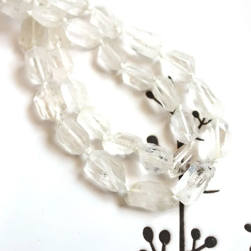 

14.5' 38cm Natural Unpolished Raw Nuggets Clear Quartz Loose Beads Jewelry Making DIY For Women