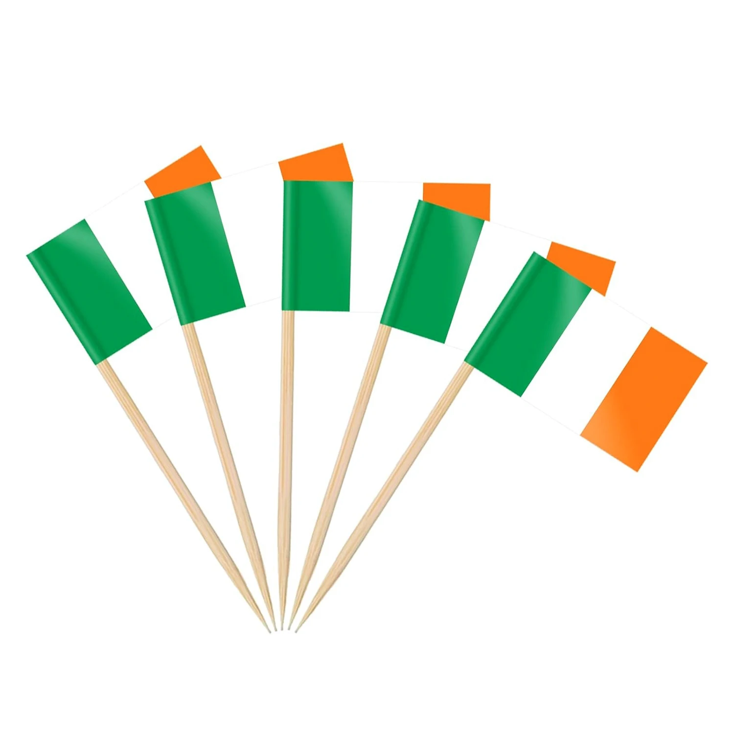 100PCS Ireland Toothpick Flag Irish Mini Small Cupcake Topper Flags Cocktail Picks /Food Stick Flags Decorations