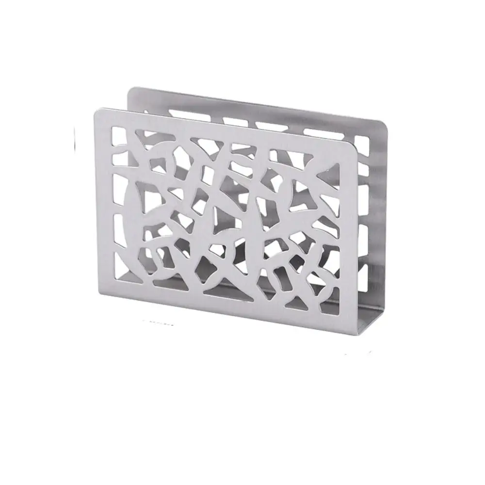 Delicate Stainless Steel Napkin Holder Silver/Gold/Black 12*8.5*3.2 CM Creative Paper Holder Hollow Napkin Holder Home