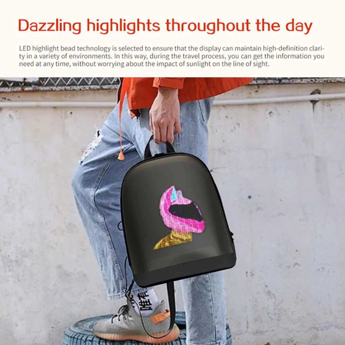 LED Advertising Backpack Portable Backpack with Led Display Magic Smart Walking Billboard APP Control Outdoor Pixel Screen Bag