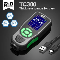 Medidor de espesor de recubrimiento R & D TC300 para herramienta de medidor Digital de coche medición de espesor de pintura automotriz detección automática F/NF