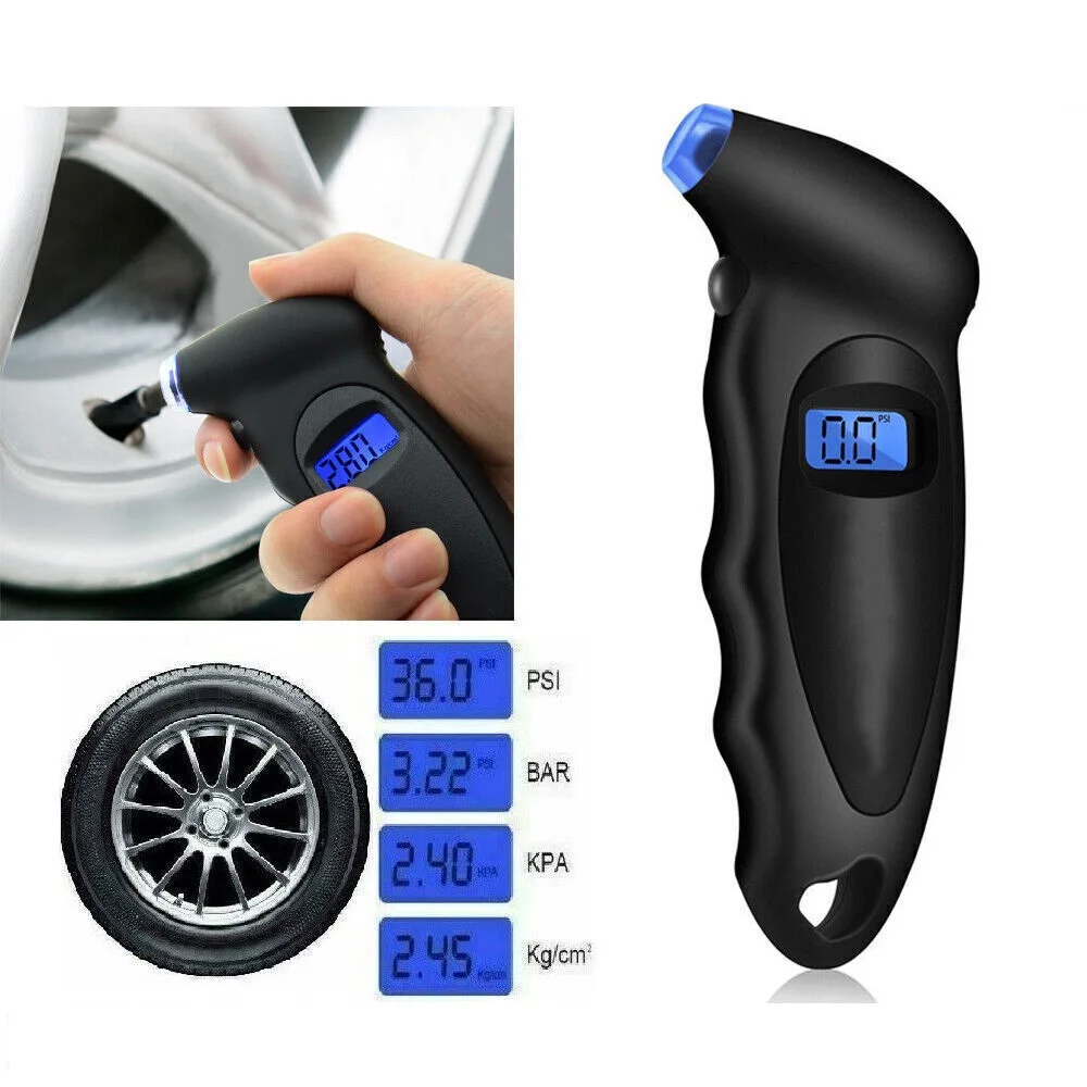 High Precision Digital Tire Pressure Gauge Backlight LCD Tyre Air Monitoring Meter Handheld Tester for Car Truck