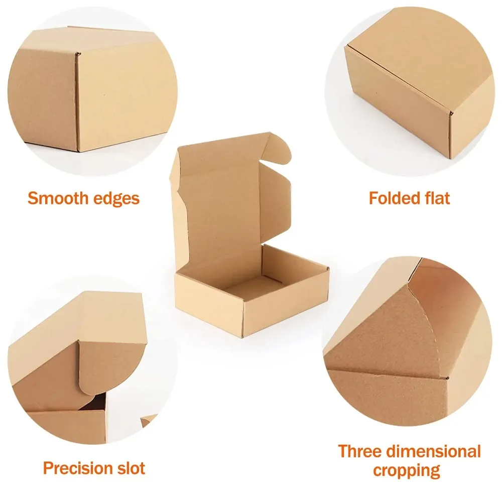 10PCS Small Shipping Boxes Corrugated Cardboard Packaging Boxes with Lids for Small Business Mailer Packing Paper Gifts Box