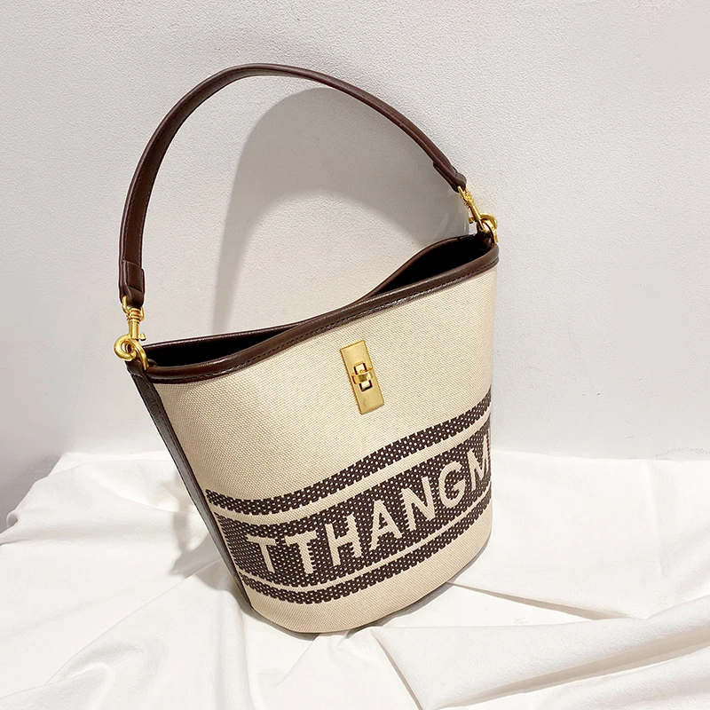 Brand Crossbody Bag For Women Luxury Designer Handbag Purse 2023 New In Canvas Letter Decoration Fashion High Quality Bucket Bag