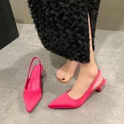 Women's Shoes on Sale 2024 Slingbacks Women's High Heels Classics Dress Pumps Women Pointed Toe Slip on Thin Heel Ladies Shoes