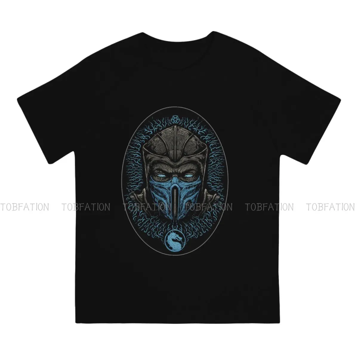 Blue Graphic TShirt Mortal Kombat Video Game Printing Streetwear Casual T Shirt Men Tee Unique Polyester