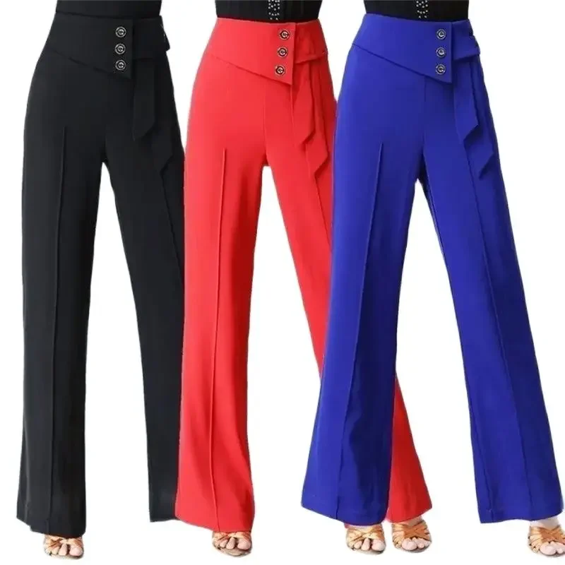 Wide-Leg Women Pants High Waist Latin Dance National Standard Dance Modern Dance Samba  Acrobatics Square  Social Z149