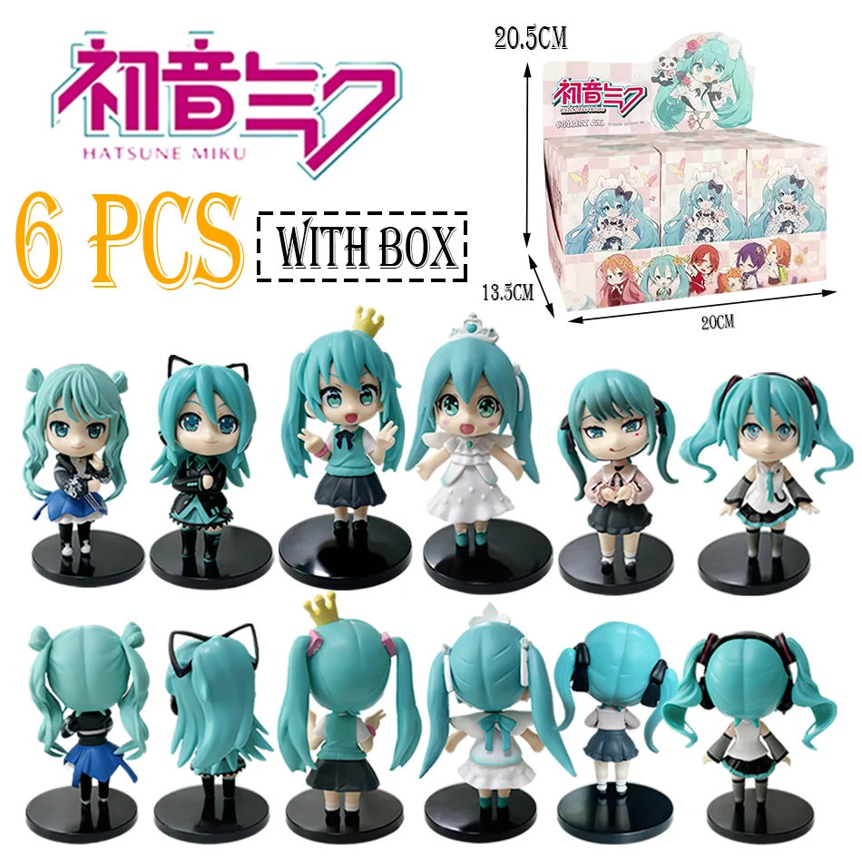

6 шт. Hatsune Miku Q Edition Series, слепая коробка ручной работы, детские игрушки, подарок на день рождения, Хэллоуин, Рождество, украшение для рабочего стола