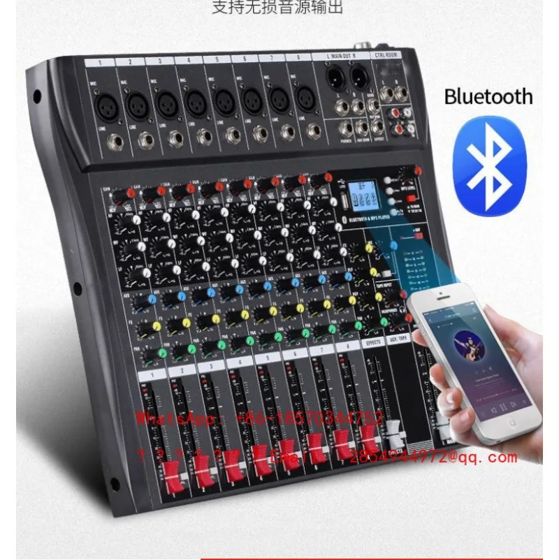 Professional Grade 6-way 8-way 12-way Mixer Stage Performance Bar Bluetooth USB Recording Reverb Effect