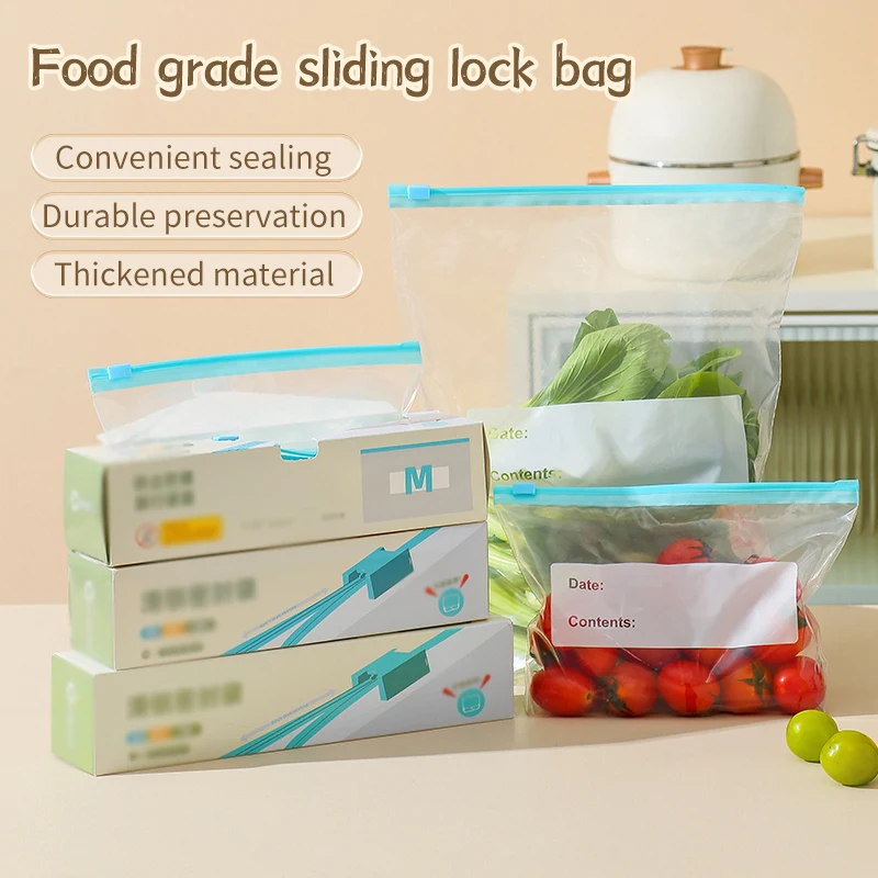 

Прозрачная сумка для хранения свежих продуктов от 15 до 40 шт. с вспышкой и замком, компактная сумка-слайдер на молнии, сумка для хранения холодильника с морозильной камерой