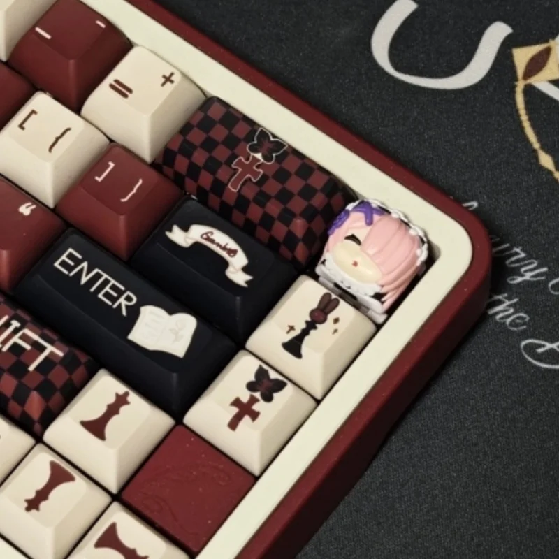 أغطية مفاتيح ريم رام إعادة: الحياة في عالم مختلف من الصفر أنيمي الطرفية لوحة المفاتيح الميكانيكية أغطية المفاتيح الراتنج مفاتيح شخصية لطيف #6