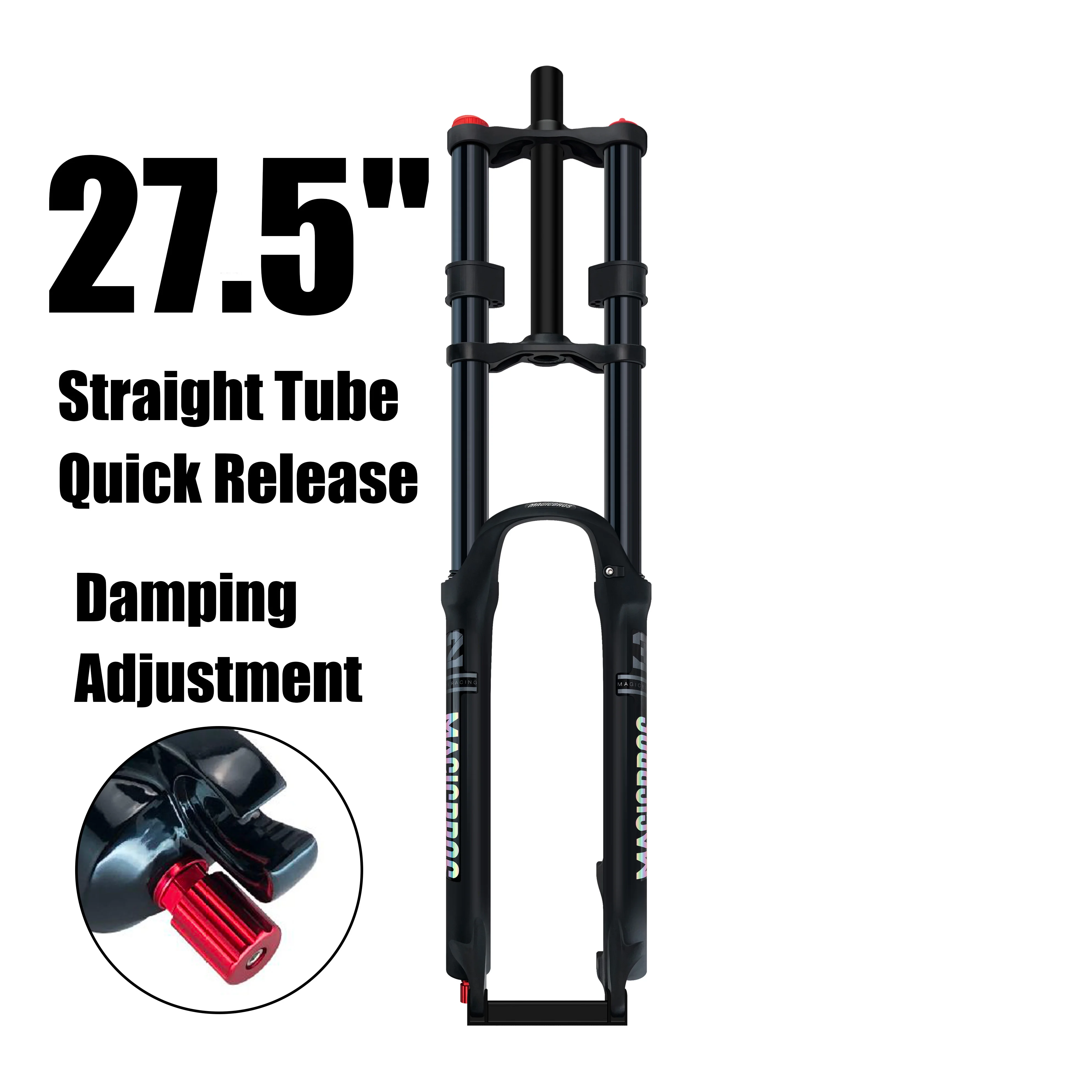 MAGICBROS Dubbele Schouder Luchtvering Vork Schijfrem 180MM Veerweg 15*100 / 110MM Elektrische E-Bike Mountainbike Lucht Vork