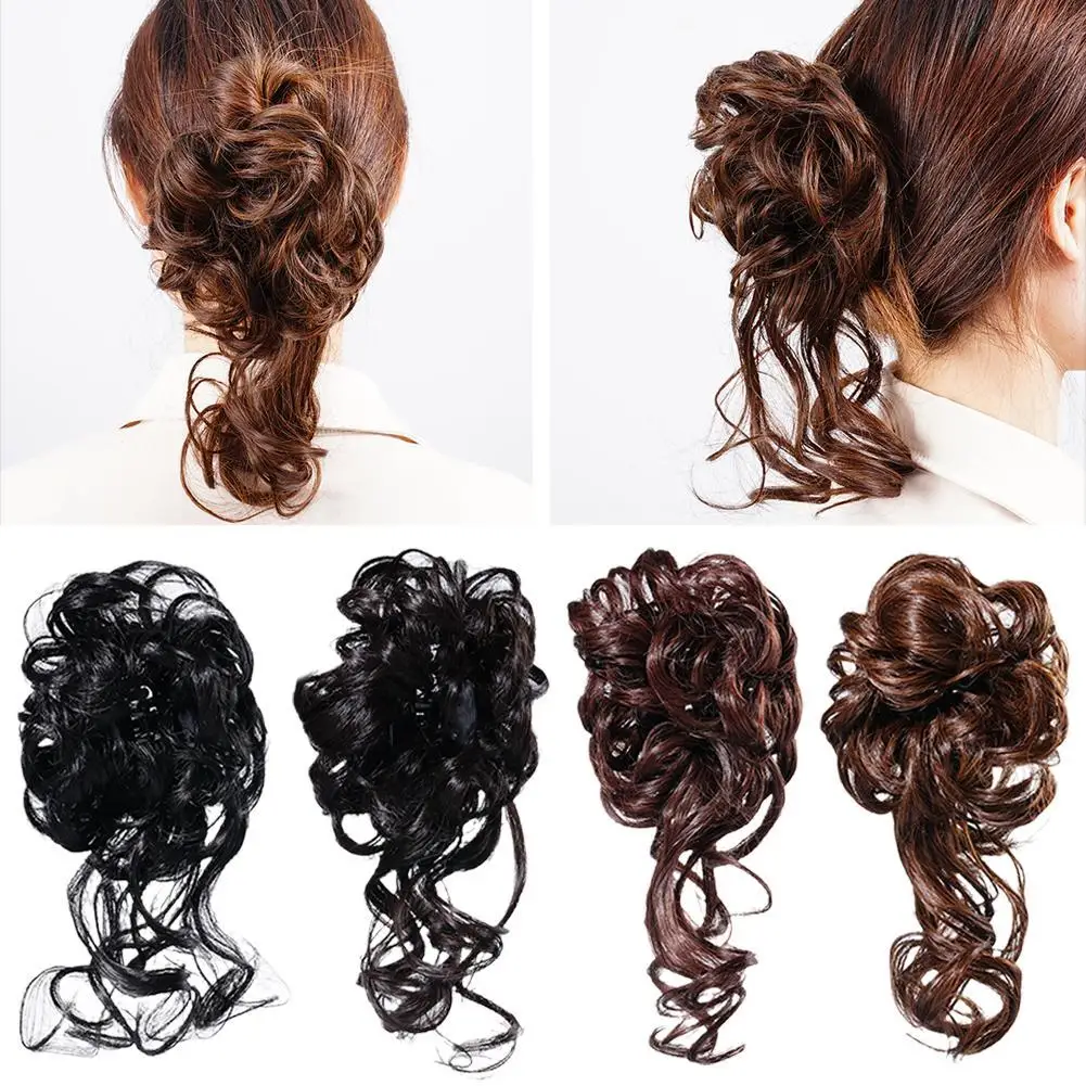 Syntetyczny klips do włosów Niechlujne kręcone włosy Peruki dla kobiet Kok z włosów Chignon Przedłużanie peruki Claw Clip In Hairpiece dla kobiet